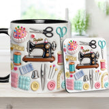 Love Sewing - Personalized Sewing Accent Mug & Coaster