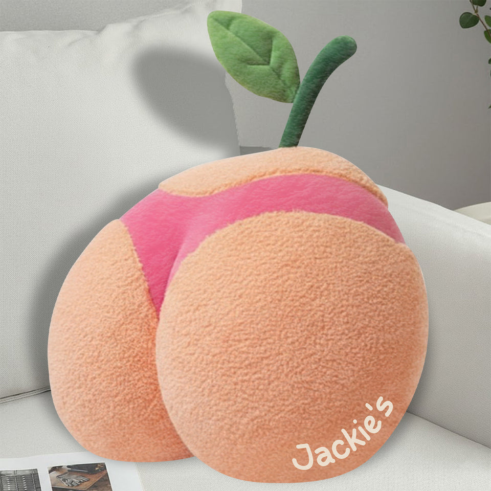 Peach booty - Personalized Couple Faux Fur Shaped Pillow