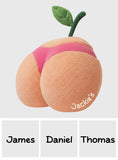 Peach booty - Personalized Couple Faux Fur Shaped Pillow