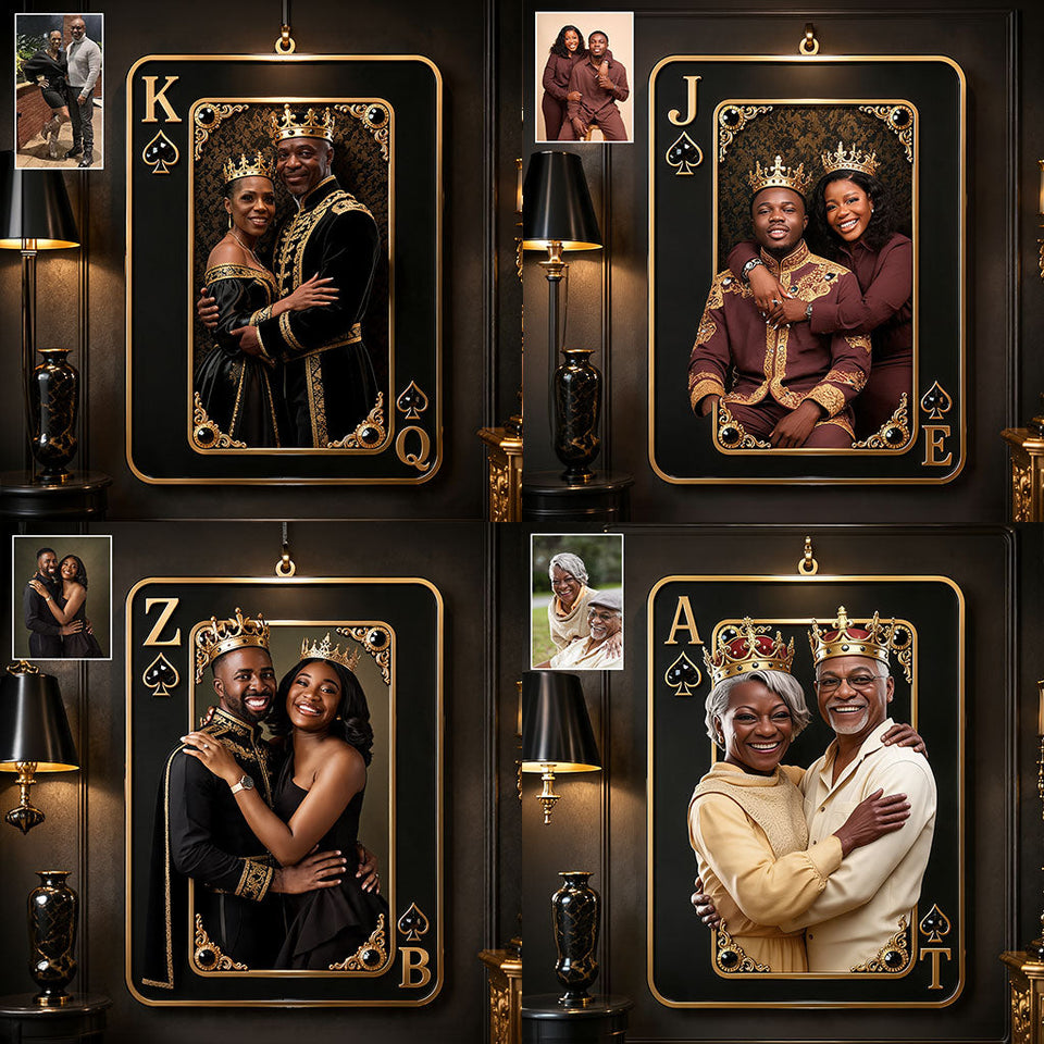 Custom Any Photo King & Queen - Personalized Couple Cut Metal Sign