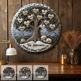 Merry Christmas - Personalized Family Round Metal Sign