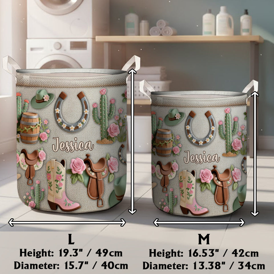 Perfect Storage Basket For Cowgirl - Personalized Cowgirl Storage Basket