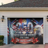 Outdoor Decor America 250th Anniversary - Personalized Independence Day/ 4th of July Garage Door Banner