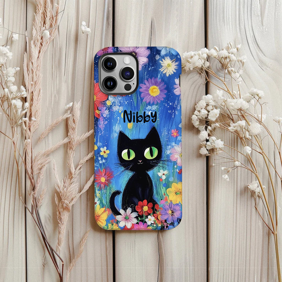 Cute Cat - Personalized Black Cat Full Print Phone Case