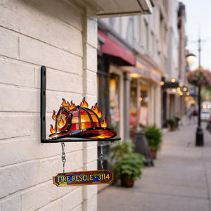 Proud Firefighter - Personalized Firefighter Wooden Wall Mount Sign