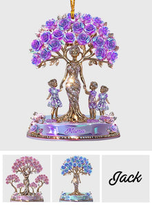 The Love Between Mother And Her Kids - Personalized Mother Transparent Ornament