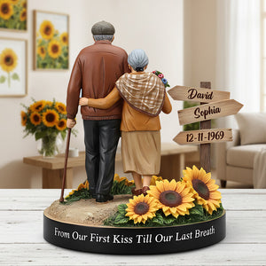 From Our First Kiss Till Our Last Breath - Personalized Couple Custom Shaped Acrylic Plaque