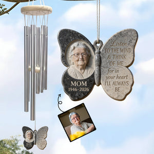 Hear The Wind And Think Of Me - Personalized Memorial Wind Chime