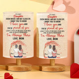 Light This Up When You Miss Me - Personalized Daughter Tableside Lamp With Wood Base
