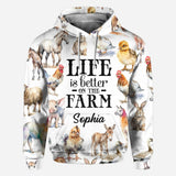 Life Is Better On The Farm - Personalized Farmer All Over Shirt
