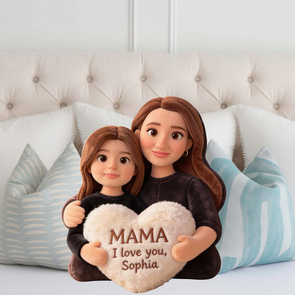 I Love You - Personalized Mother Faux Fur Shaped Pillow