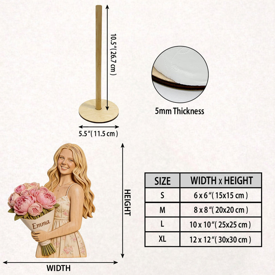 Custom Any Photo, Any Flower - Personalized Self Love Paper Towel Stand