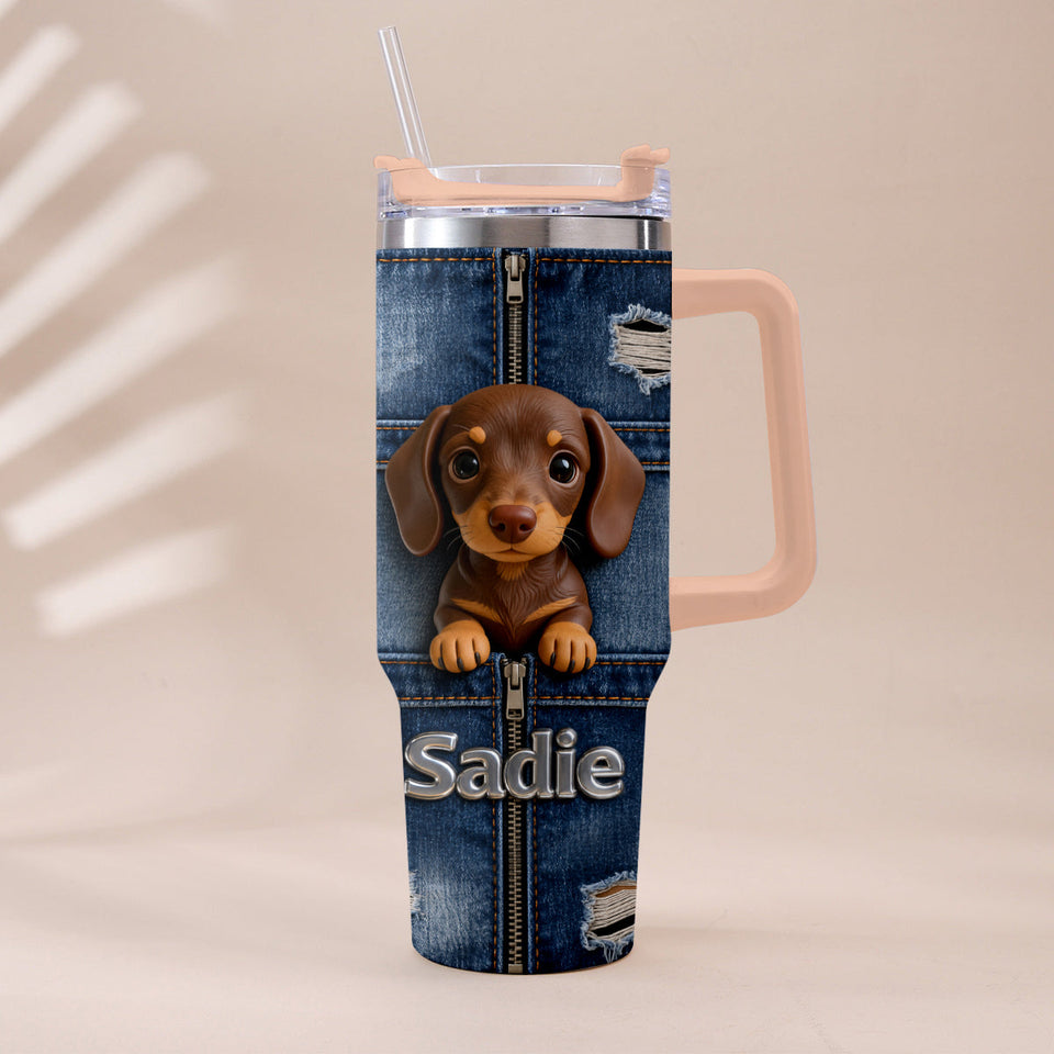 Love My Pet - Personalized Pet Tumbler With Plush Charm