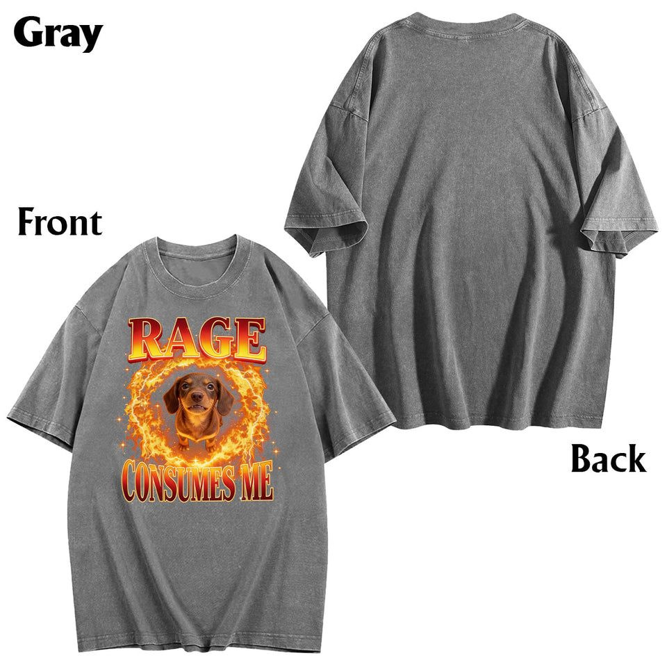 Rage Consumes Me, Sarcastic Quote - Personalized Dog Wash T-Shirt