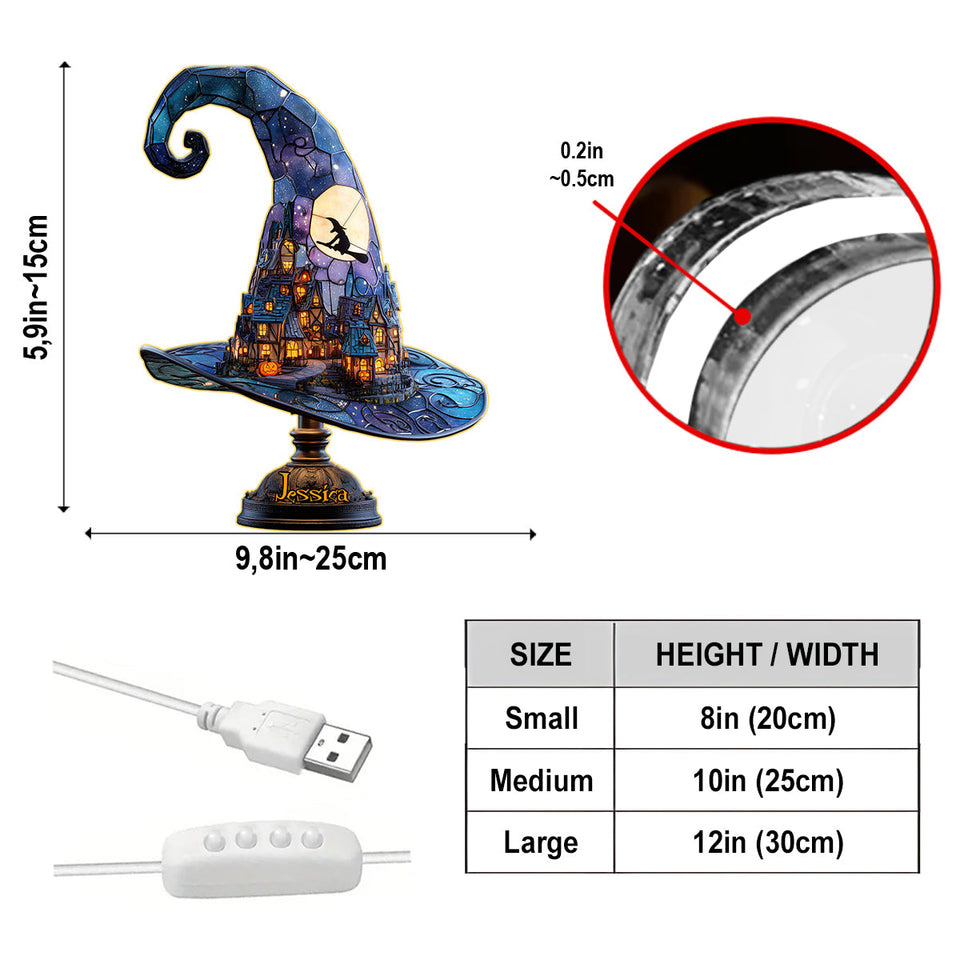 Magic Hat - Personalized Witch Acrylic LED Night Light