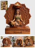 Namaste - Personalized Hippie Custom Shape Wooden Candle Holder