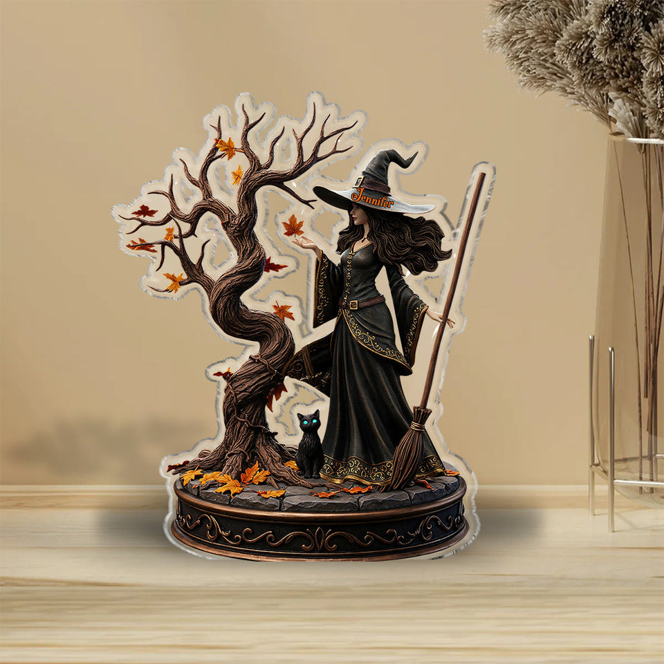 Beautiful Witch - Personalized Witch Custom Shaped Acrylic Plaque