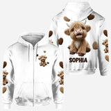 Cute Highland Cow - Personalized Highland Cow All Over Shirt