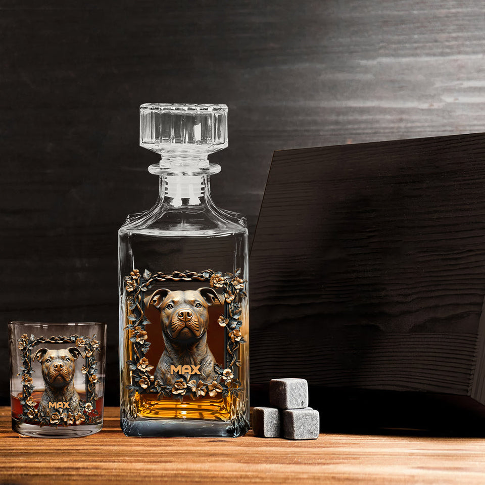 Proud Dog Dad/Dog Mom - Personalized Dog Whiskey Decanter Set