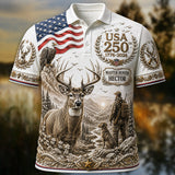 USA 250th Hunter - Personalized Hunting Polo Shirt