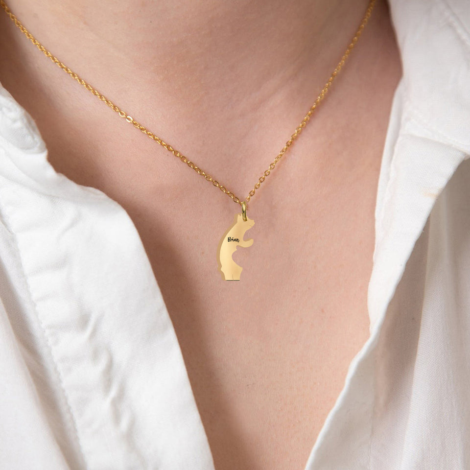 Mama Bear - Personalized Mother Matching Pendant Necklace