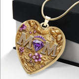 We Love You Mom - Personalized Mother Heart Pendant Necklace