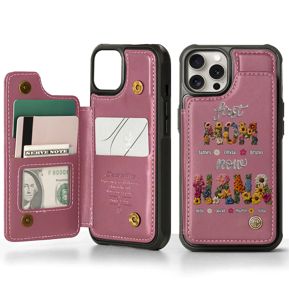 First Mom Now Grandma - Personalized Grandma Wallet Phone Case