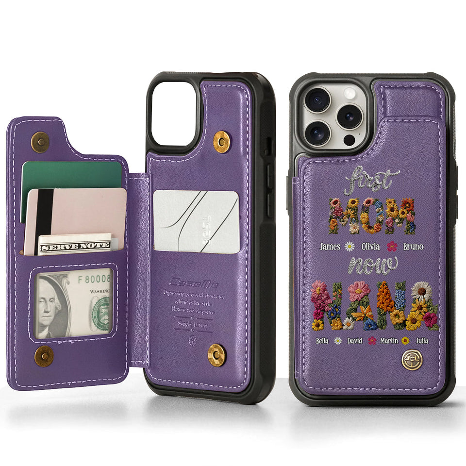 First Mom Now Grandma - Personalized Grandma Wallet Phone Case