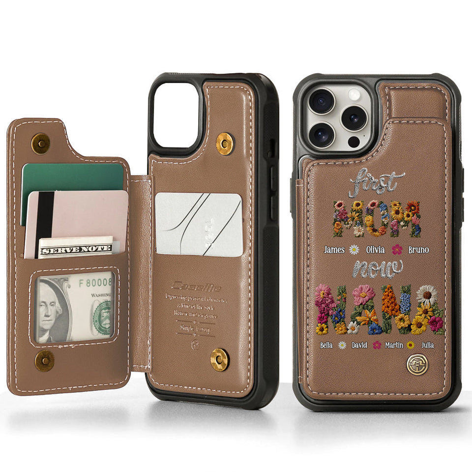 First Mom Now Grandma - Personalized Grandma Wallet Phone Case