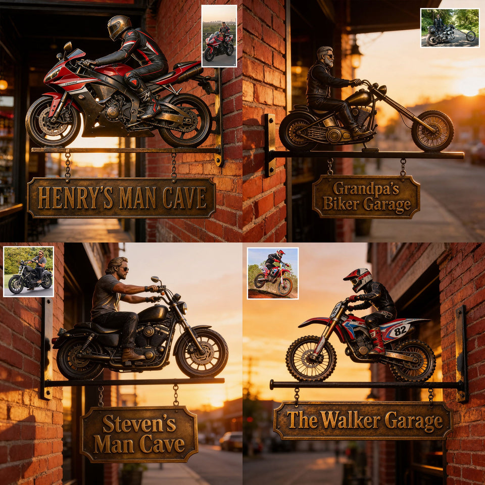Born To Ride - Personalized Biker Wooden Wall Mount Sign
