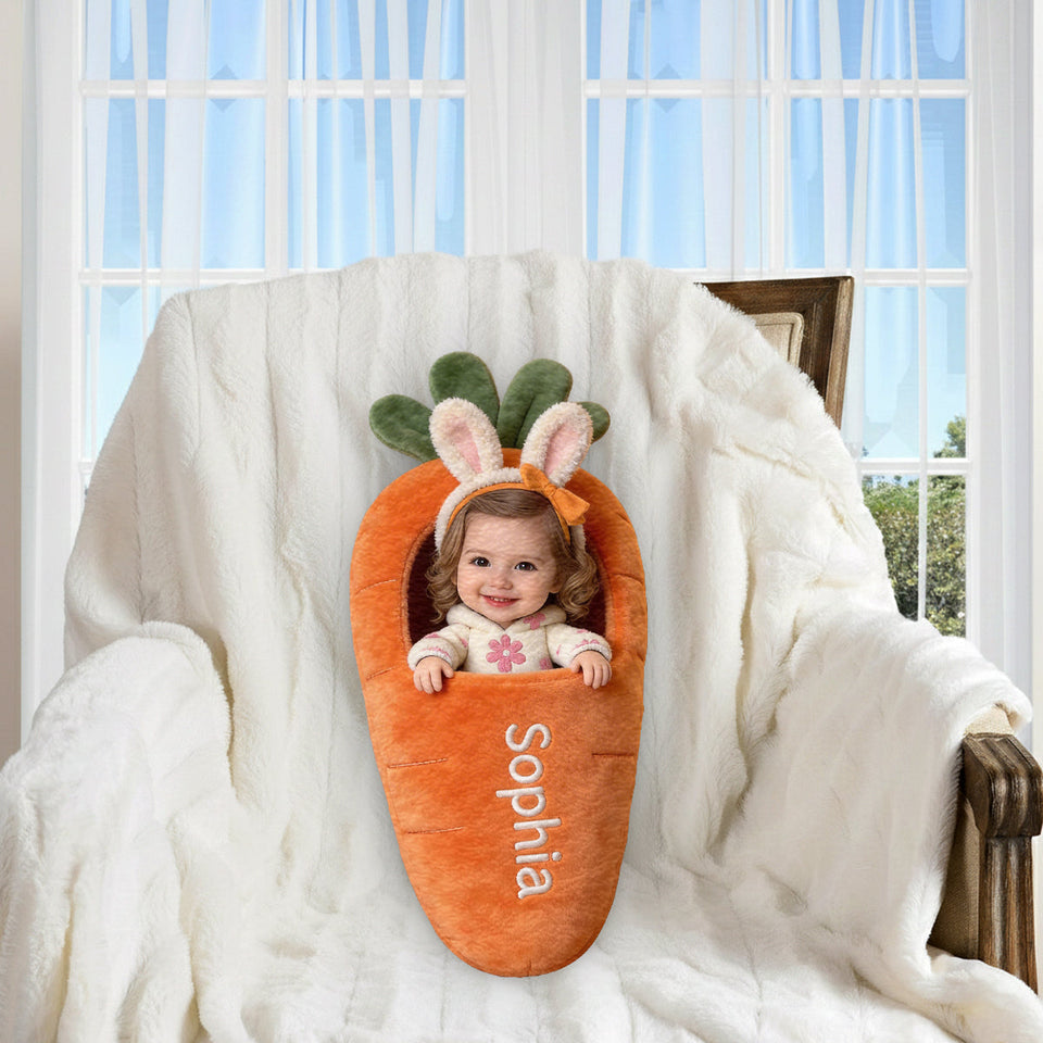 Custom Any Photo Best Easter Gift - Personalized Kid Premium Faux Fur Pillow