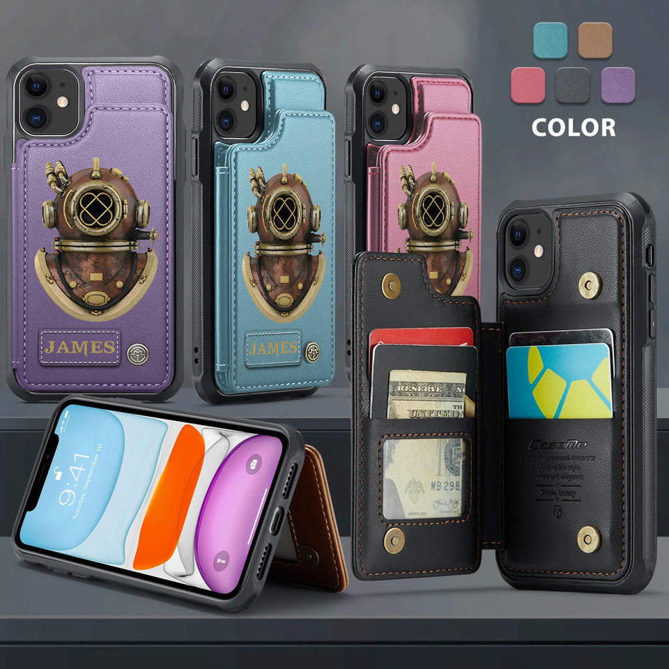 Scuba Diving Lovers Gift - Personalized Scuba Diving Wallet Phone Case