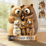 Papa Bear - Personalized Father Shaped Wooden Puzzle