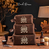 For The Man Who Plays Life Like Golf - Personalized Golf Leather Toiletry Bag