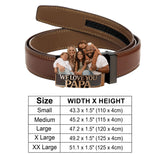 Best Dad Ever - Personalized Father Leather Belt With Shaped Buckle