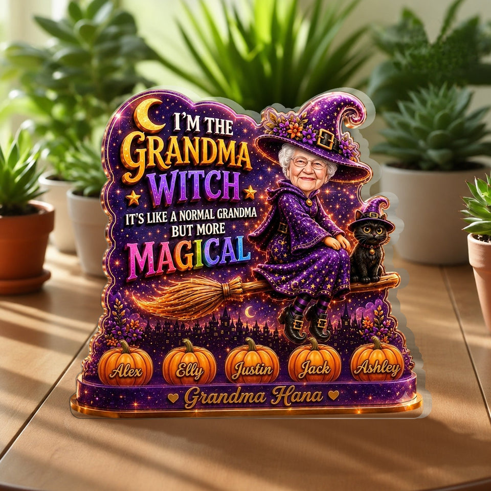 Grandma Witch, Gift for Grandma - Personalized Witch 2-Side Printed Acrylic Plaque