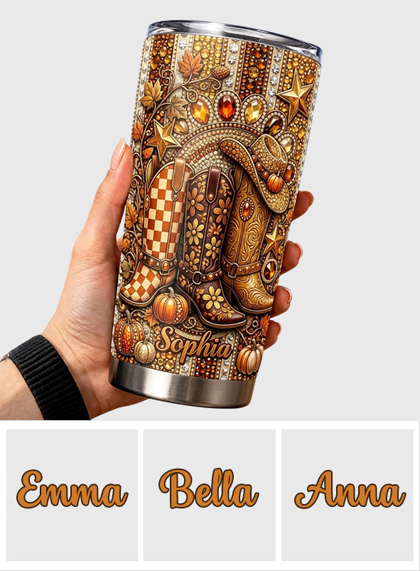 Cowgirl Fall - Personalized Cowgirl Tumbler
