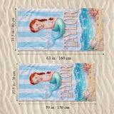 Mermaid Lover, Summer Vibes - Personalized Kid Quick-dry Beach Towel/ Bath Towel