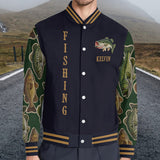 Love Fishing - Personalized Fishing Varsity Jacket