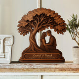 Together Is Our Favorite To Be - Personalized Couple Custom Shaped Wood Plaque