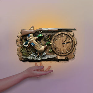 Duck Hunting - Personalized Hunting LED Light Wall Clock