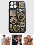 Couple Photo Frame Unique Gift - Personalized Couple Leather Phone Case
