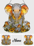 Elephant Mom - Personalized Elephant Window Hanging Suncatcher Ornament