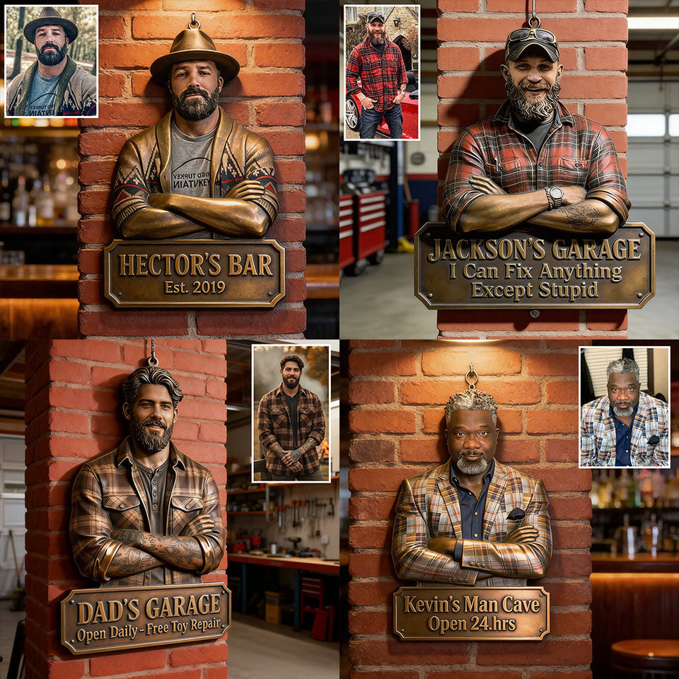 Every Man’s Signature Sign - Personalized Father Cut Metal Sign