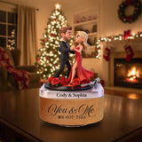 Any Photo Any Gift For Couple - Personalized Couple Rotating Music Plaque