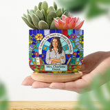 Custom Any Photo - Personalized Teacher Ceramic Plant Pot