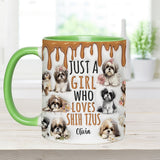 Just A Girl Who Loves Shih Tzus - Personalized Dog Accent Mug