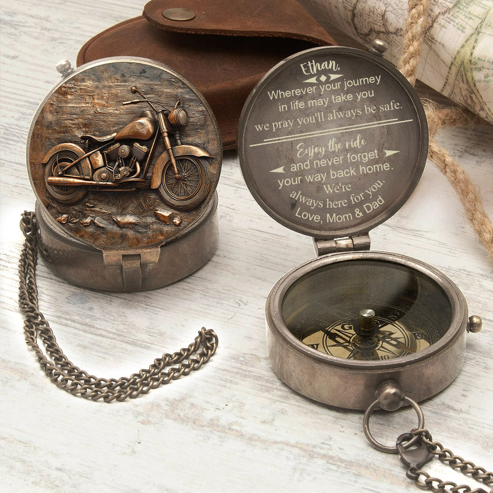 Enjoy The Ride - Personalized Biker Compass