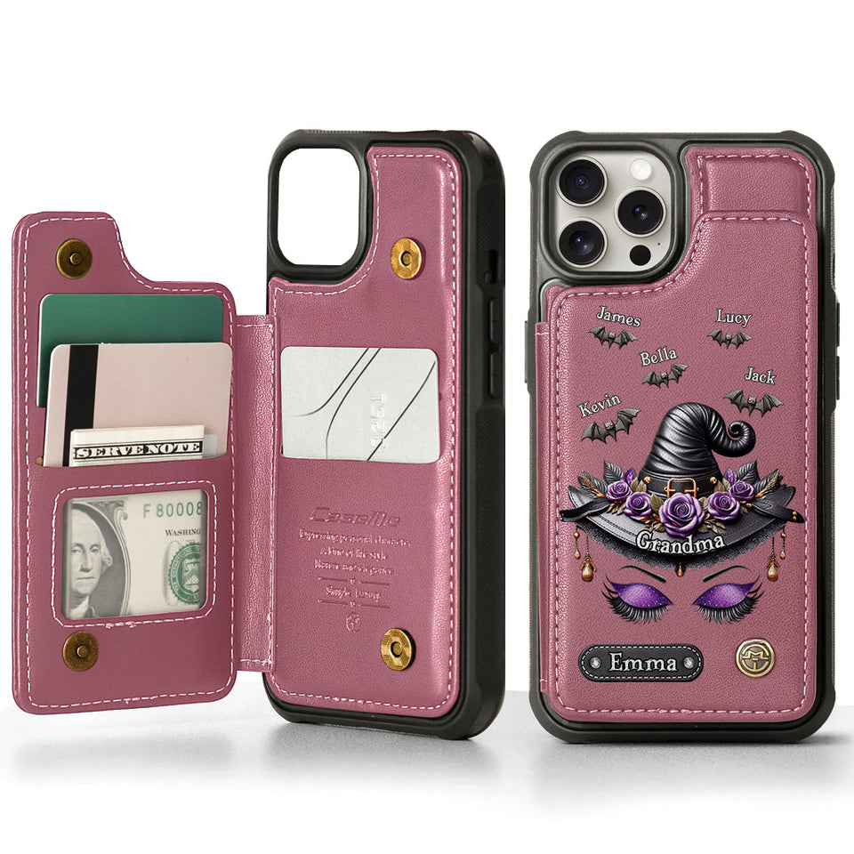 Perfect Gift For Mom, Grandma Witch - Personalized Mother Wallet Phone Case