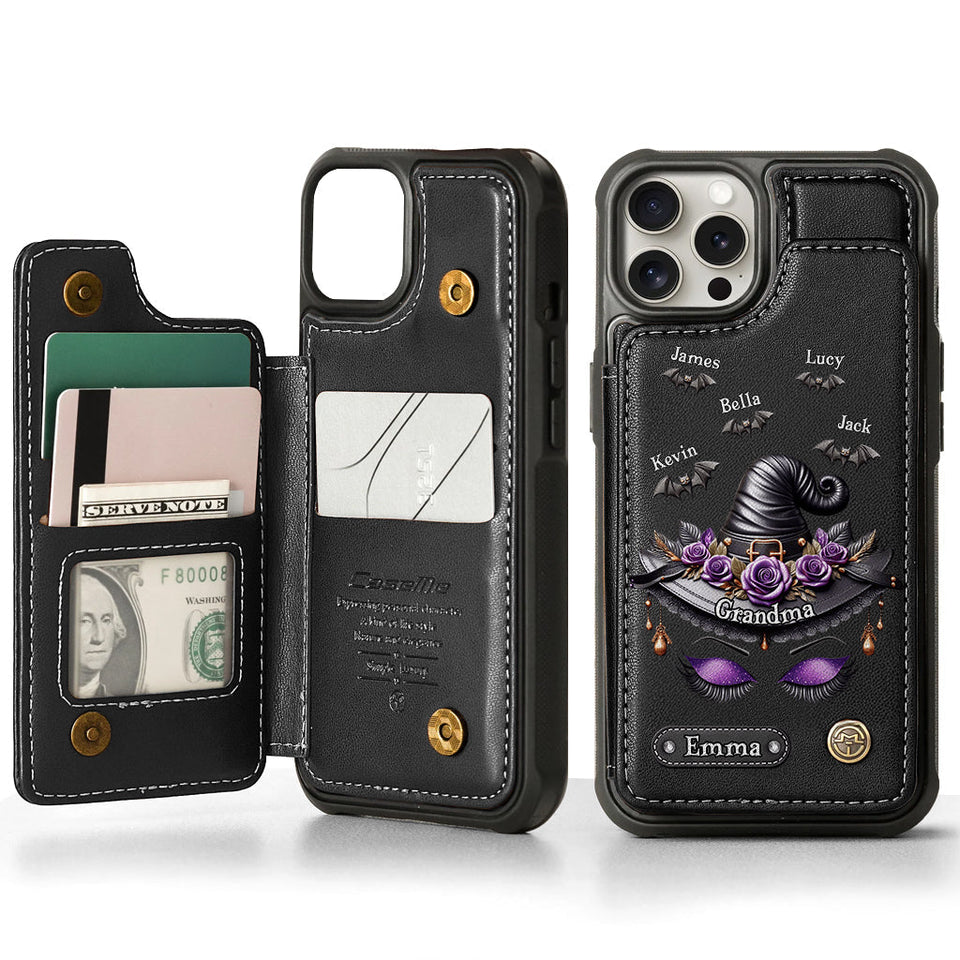 Perfect Gift For Mom, Grandma Witch - Personalized Mother Wallet Phone Case